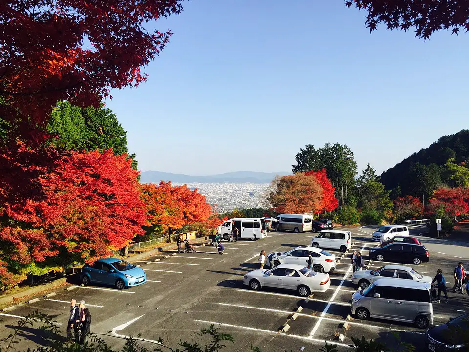 A parking lot in Arashiyama, Kyoto.
