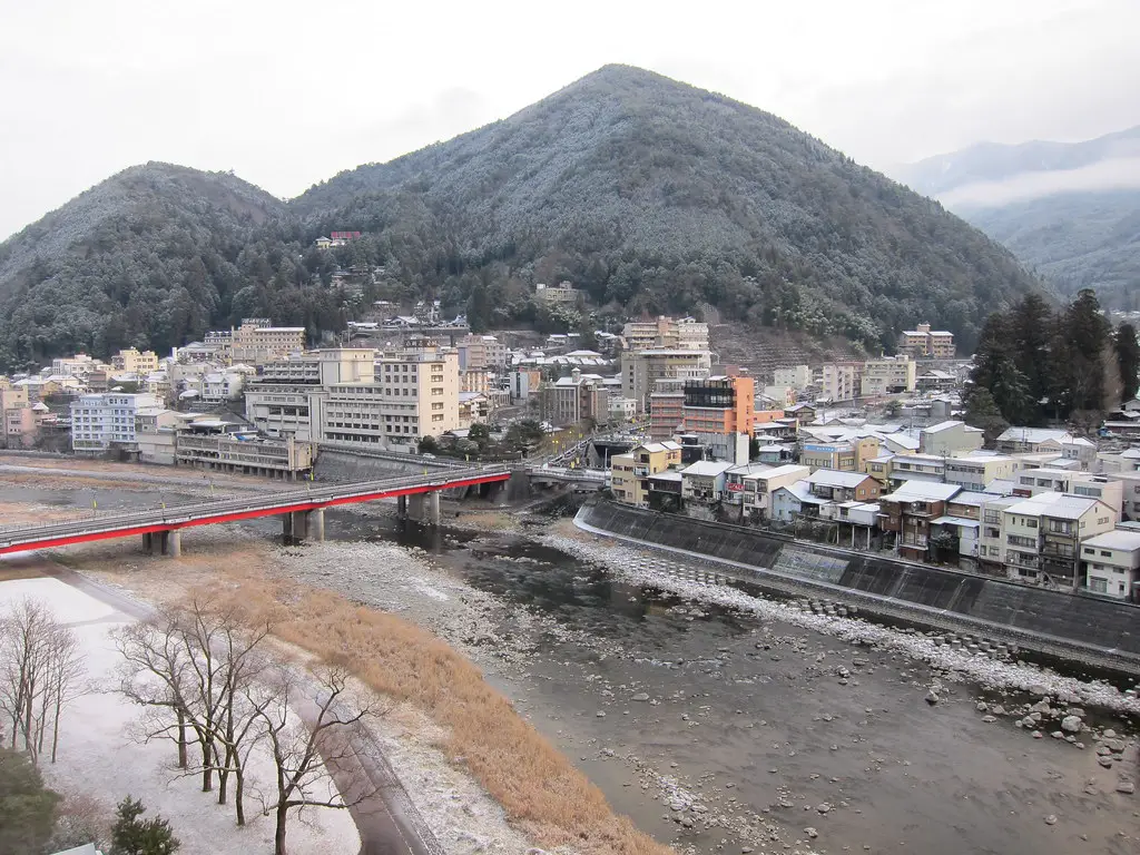 Open-air onsen near Gero Bridge