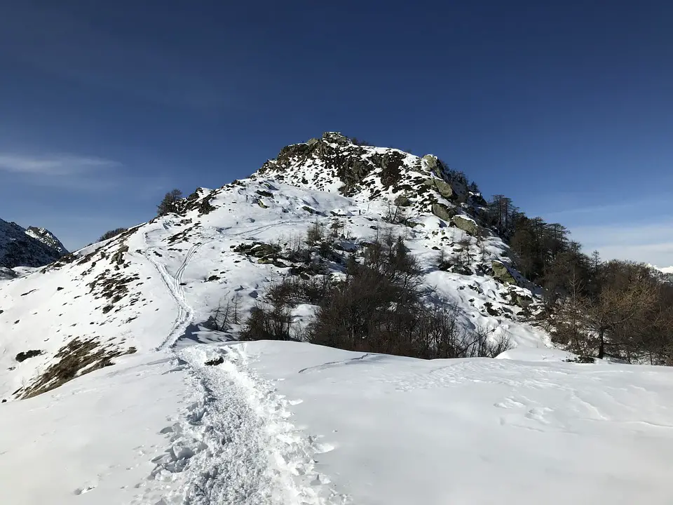 Splendid view of Alpine route in winter