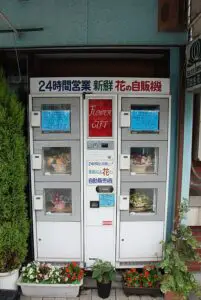 A vending machine selling flowers