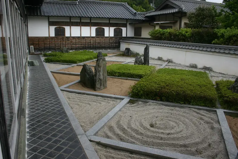 Zen Garden made from sand, gravel, and rocks. Photo by Timothy Takemoto on www.flickr.com.
