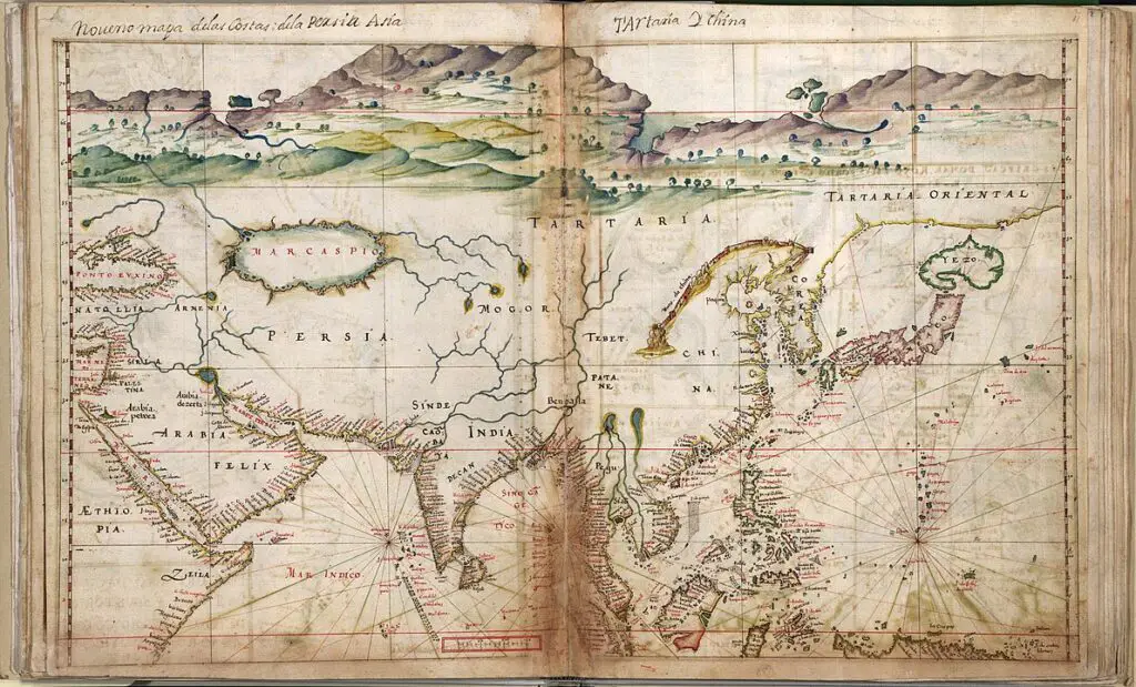 An ancient Portuguese map of Asia